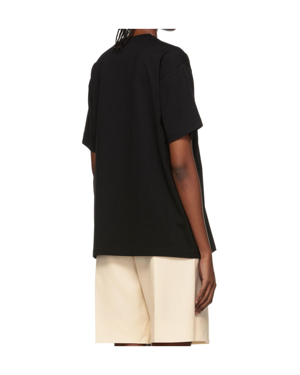 Burberry Black Carrick Check Printed Crewneck T-Shirt