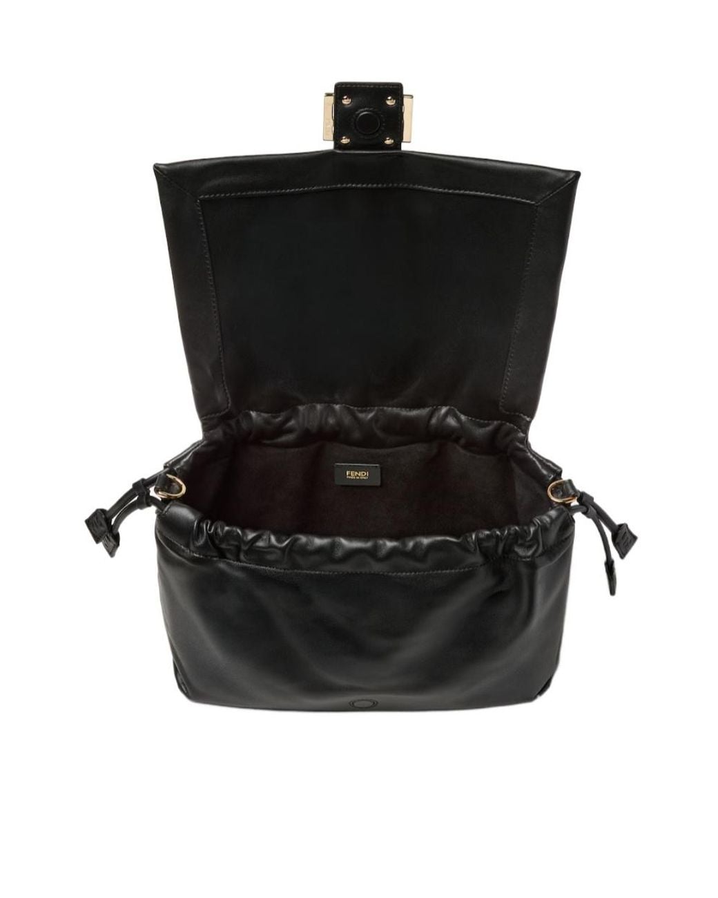 Fendi Black Baguette Soft Large Shoulder Bag