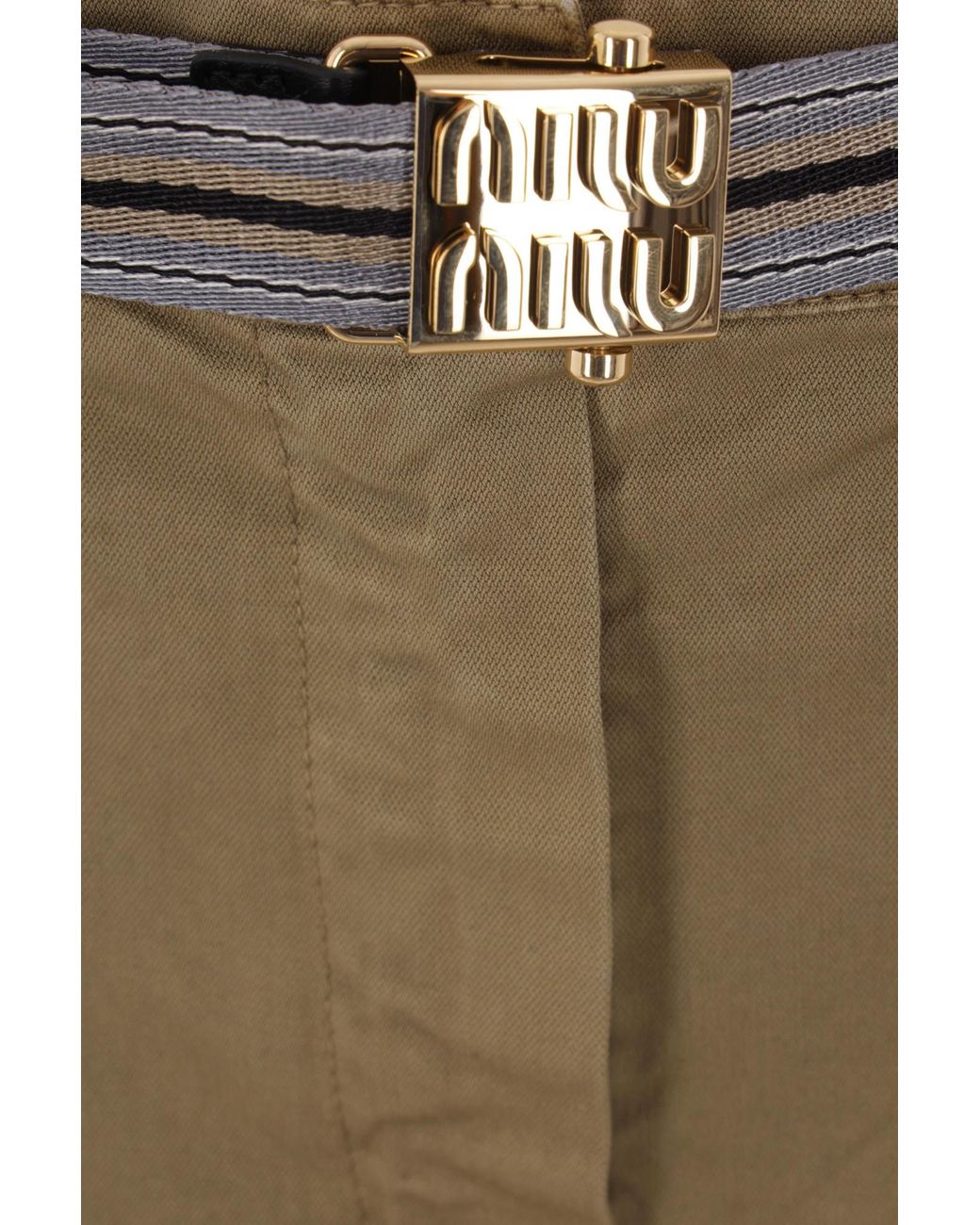 Miu Miu Natural Pleated Midi Skirt