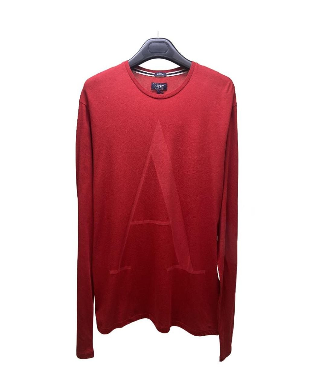 Armani Jeans Red Logo T-Shirt With Round Neck for men
