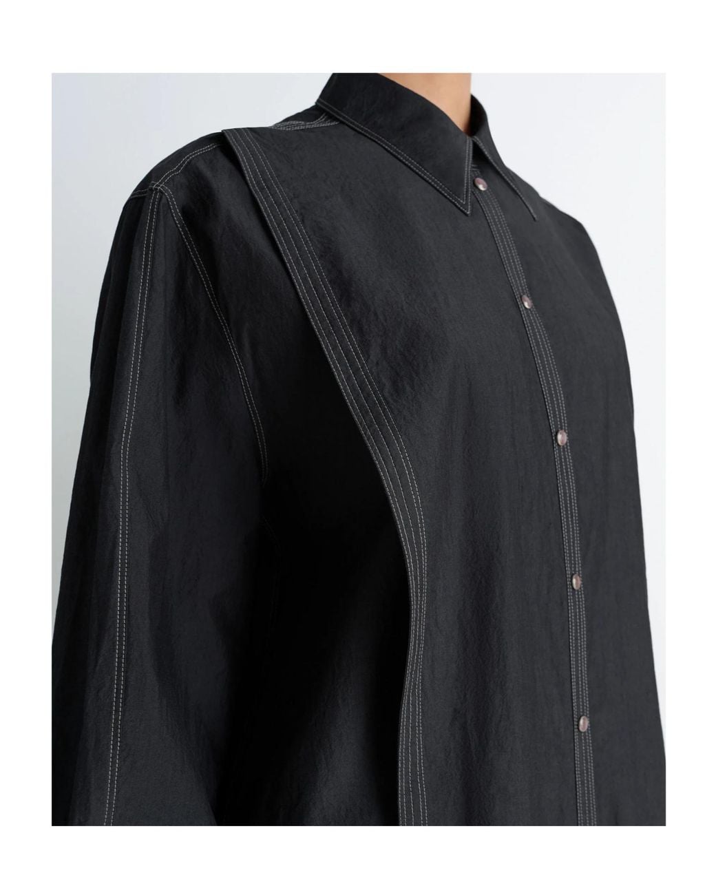 Lemaire Black Belted Shirt Dress