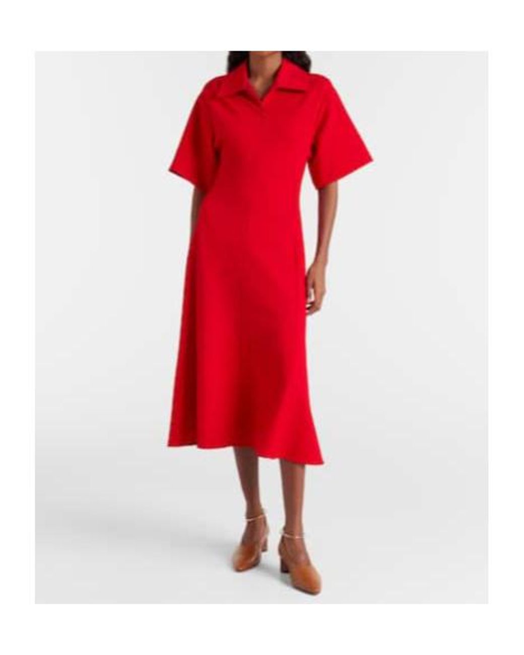 Jil Sander Red Midi Dress
