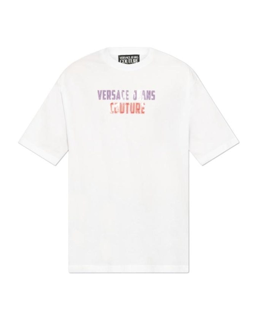 Versace Jeans White Couture Logo Print T-Shirt for men
