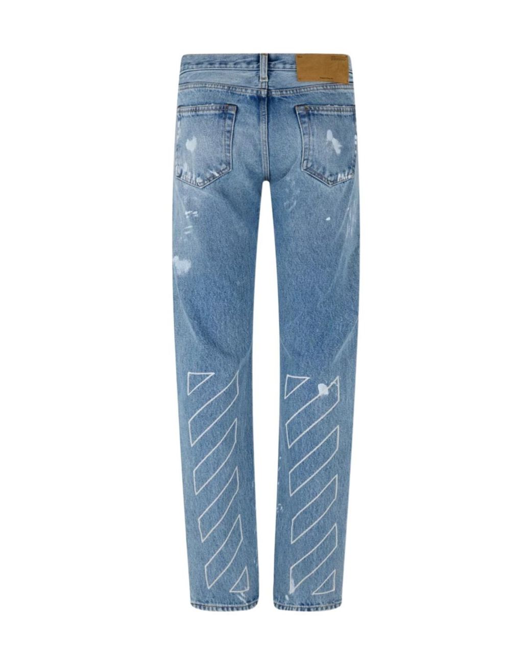 Off-White c/o Virgil Abloh Blue Diagonal Slim Jeans for men