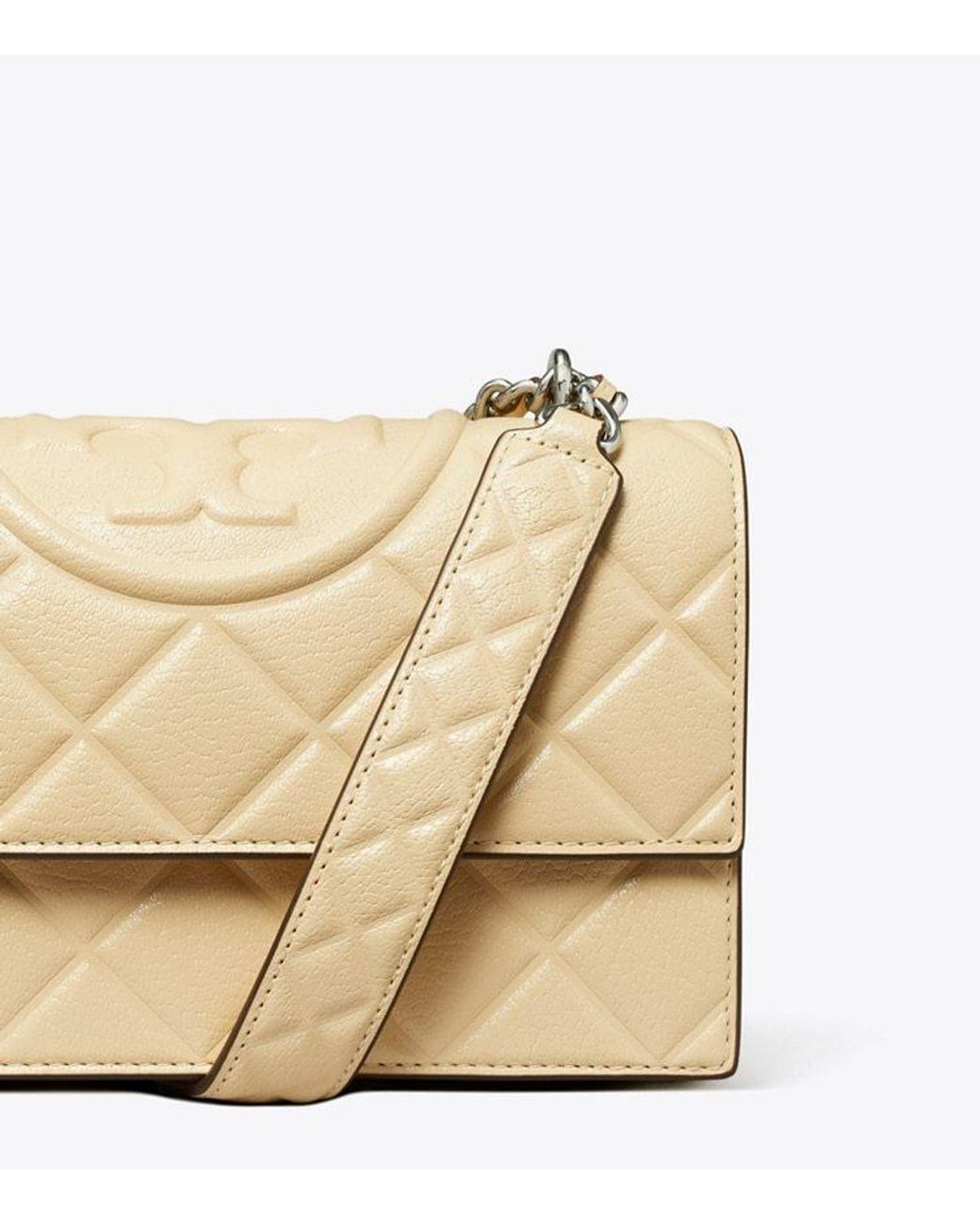 Tory Burch Natural Small Fleming Convertible Shoulder Bag