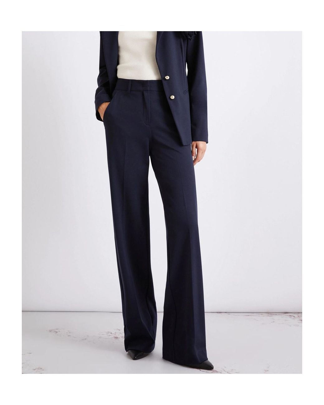 Marella Blue Slim-Fit Jersey Trousers