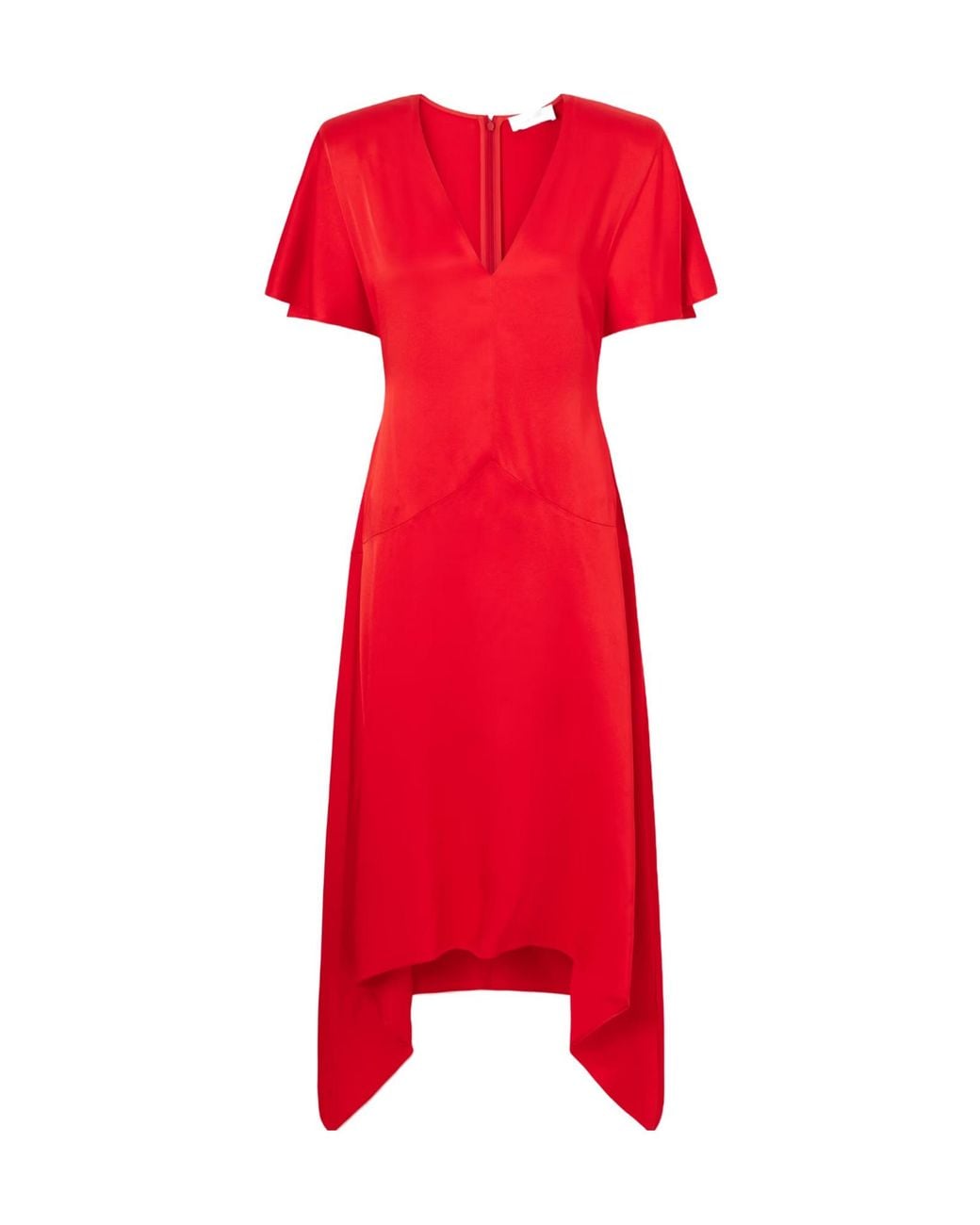 Stella McCartney Red Satin Midi Dress