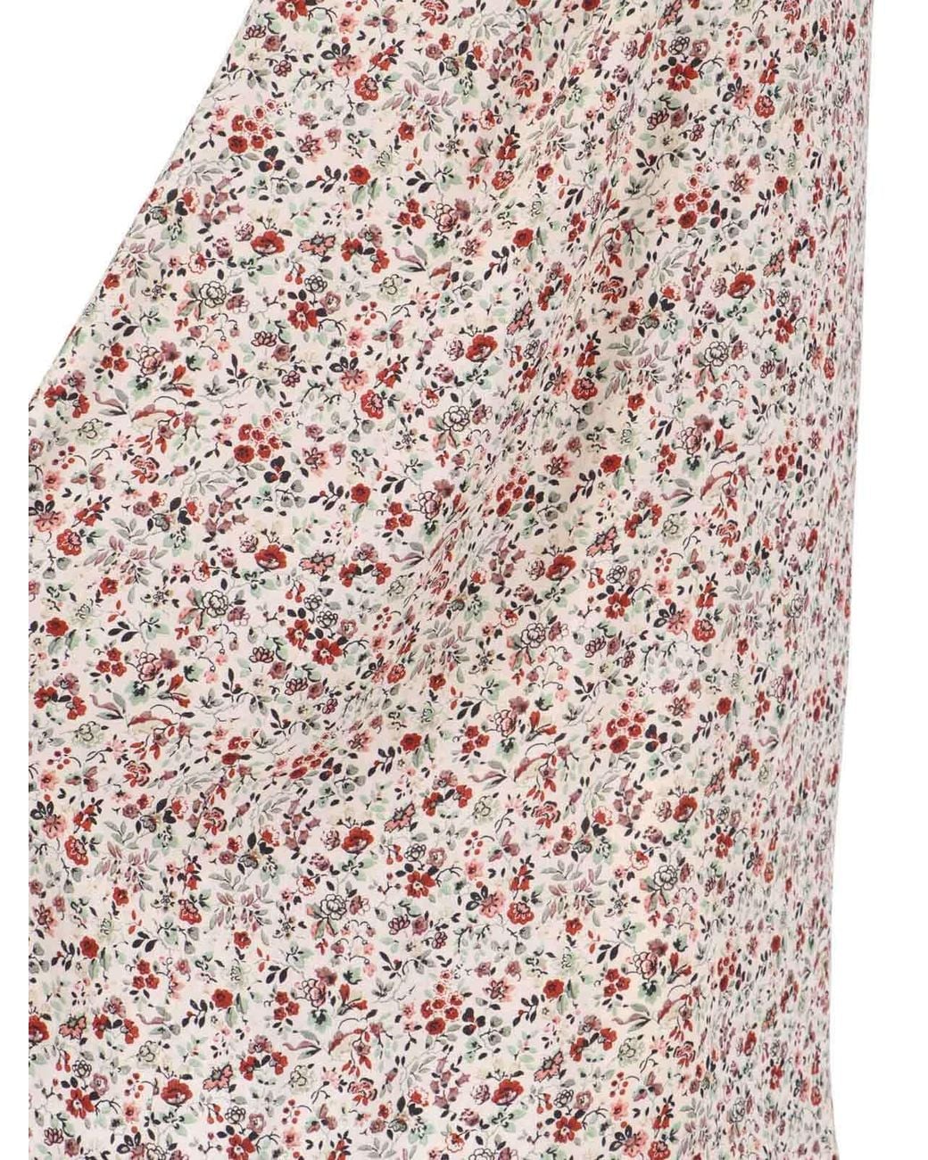 Loro Piana Natural Floral Printed Midi Skirt