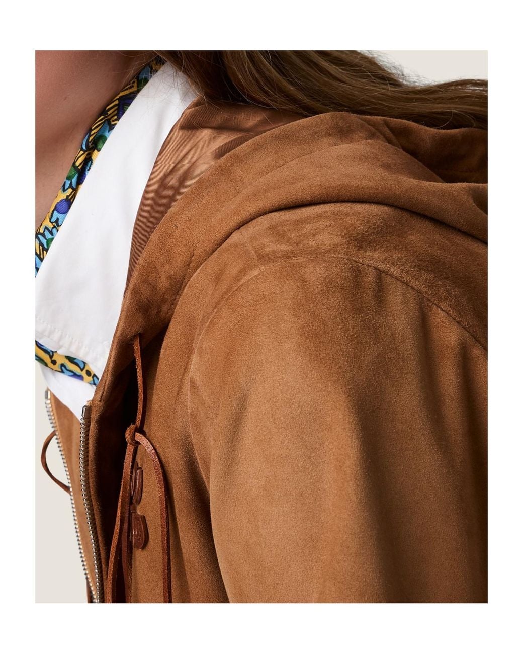 Miu Miu Brown Waxed Suede Blouson Jacket