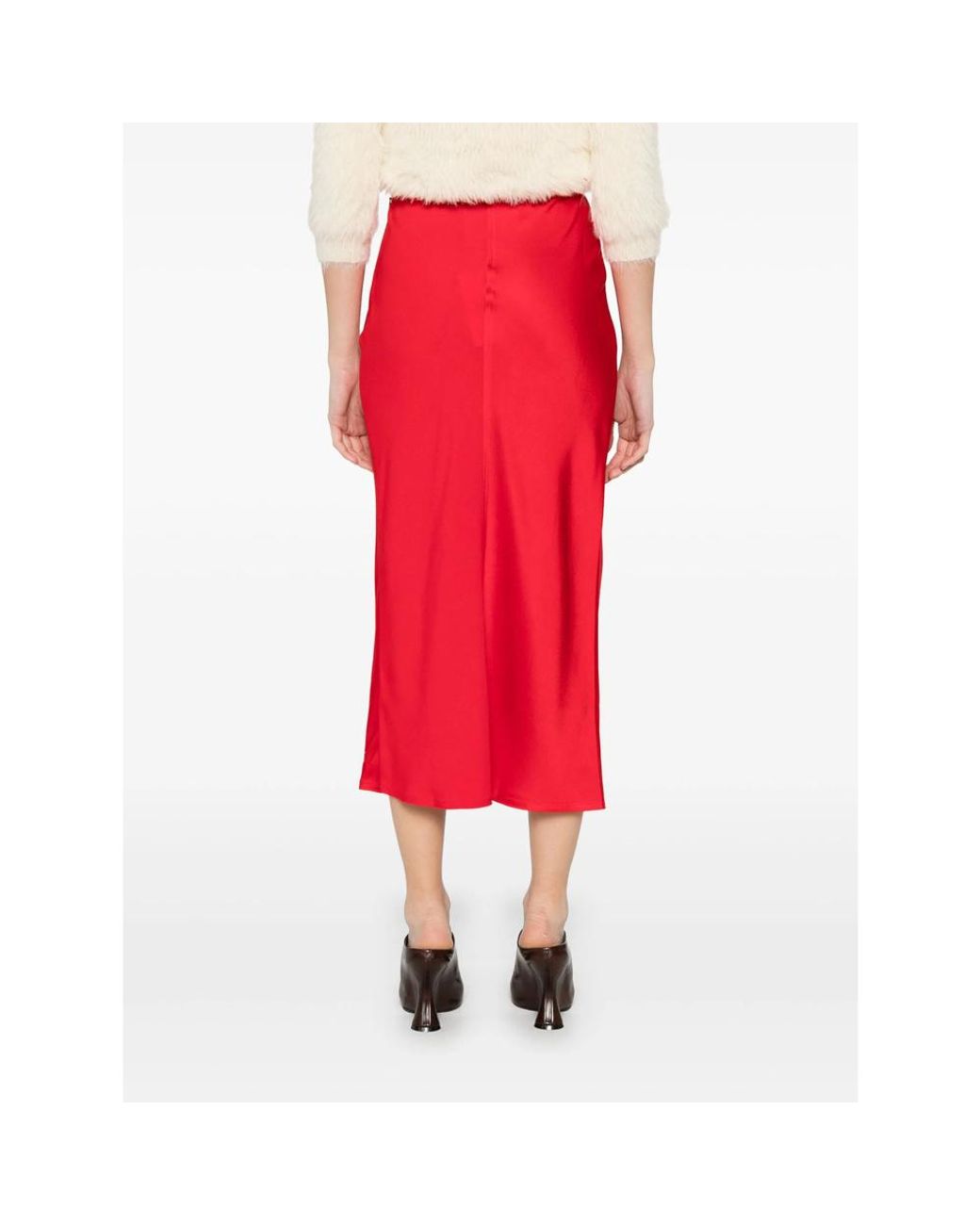 AMI Pink Straight Midi Skirt