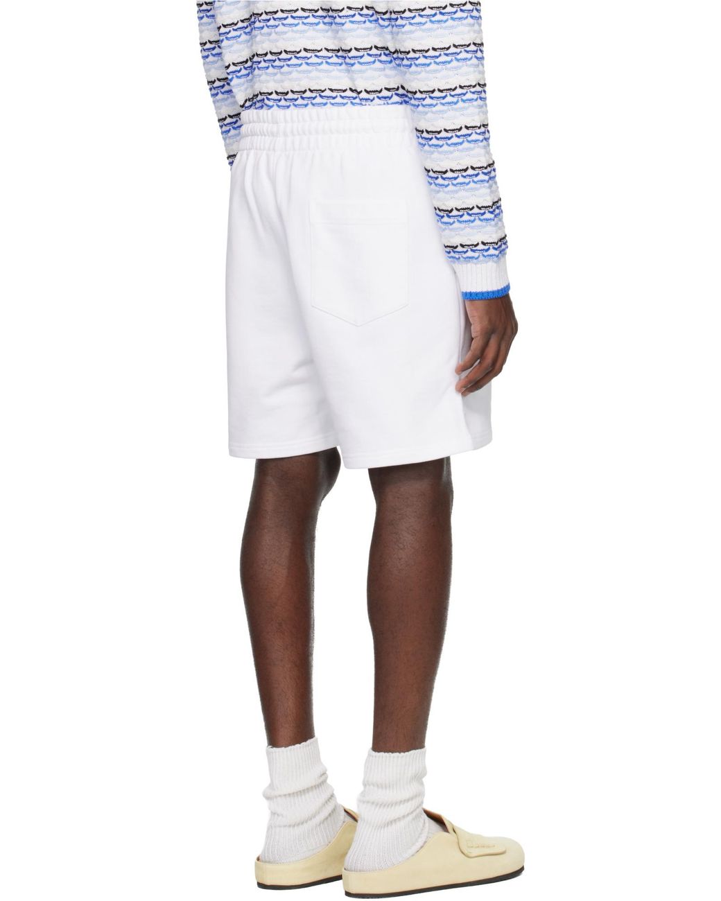 Casablanca White カサブランカ テニス クラブ ロゴ ショーツ for men