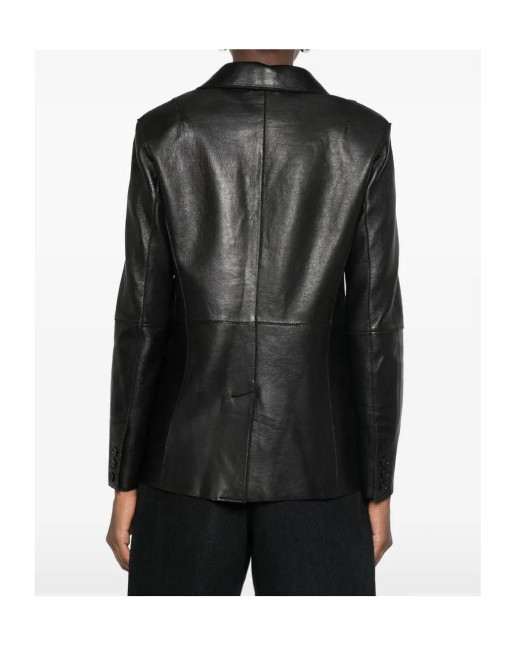 P.A.R.O.S.H. Black Long-Sleeve Leather Jacket