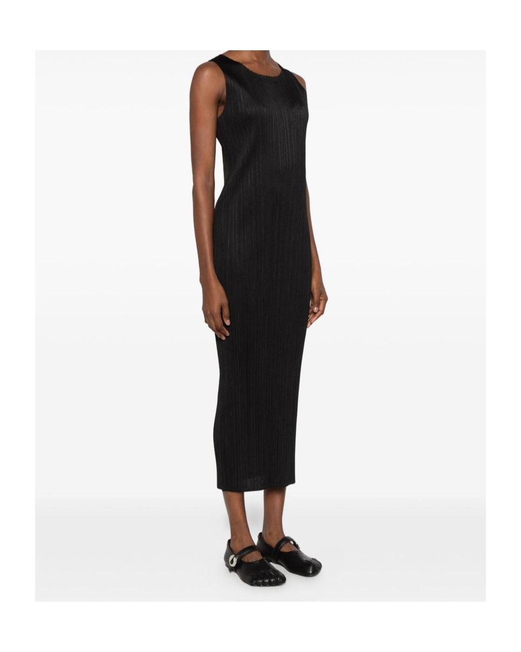 Pleats Please Issey Miyake Black Pleated Dress