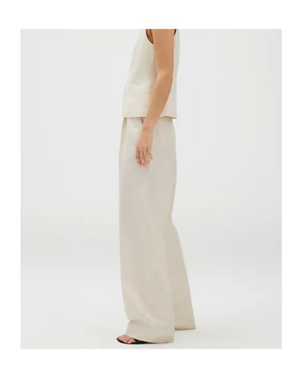 Calvin Klein Natural Structured Pleated Pants