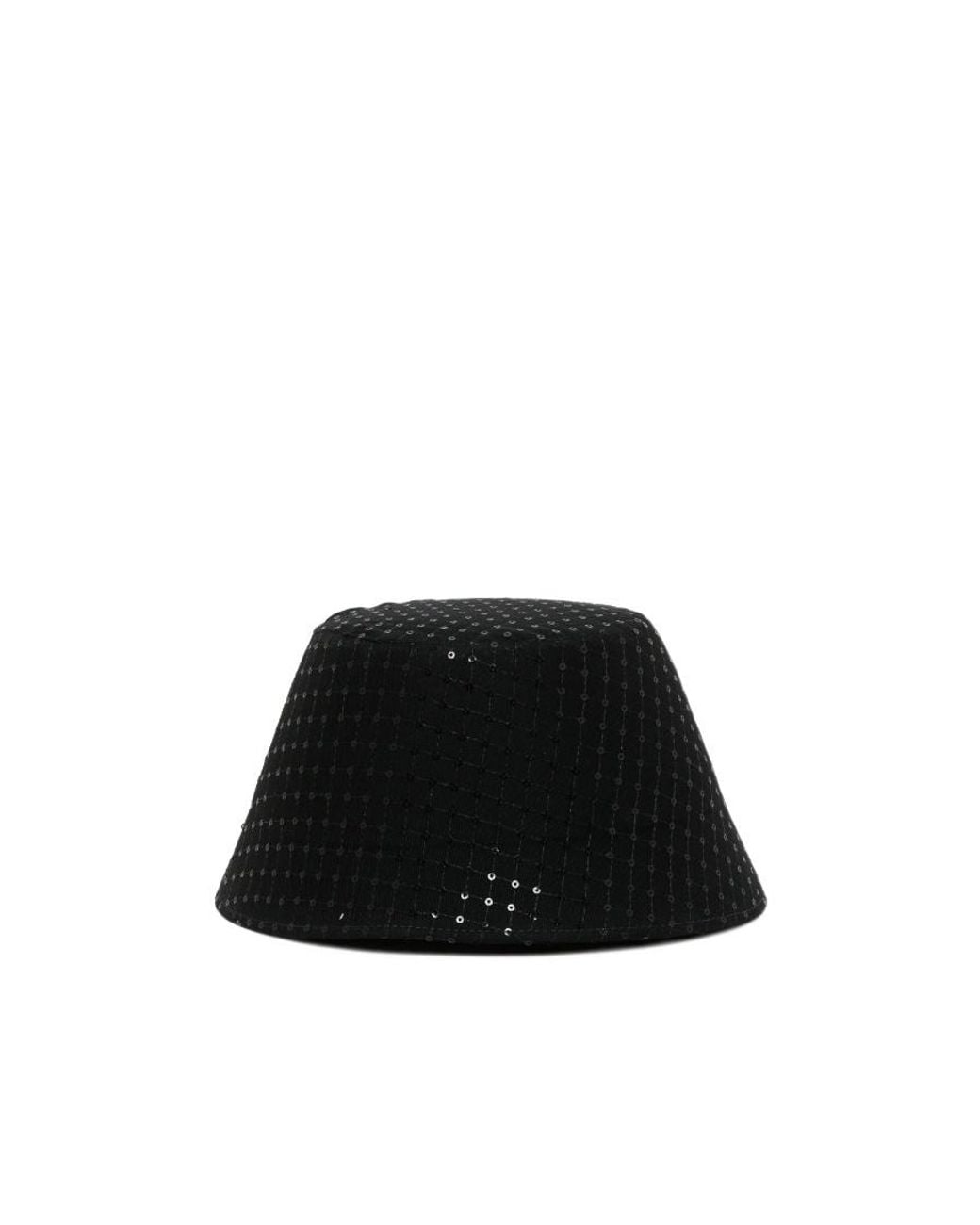 Maison Michel Black Sequined Fisherman's Hat