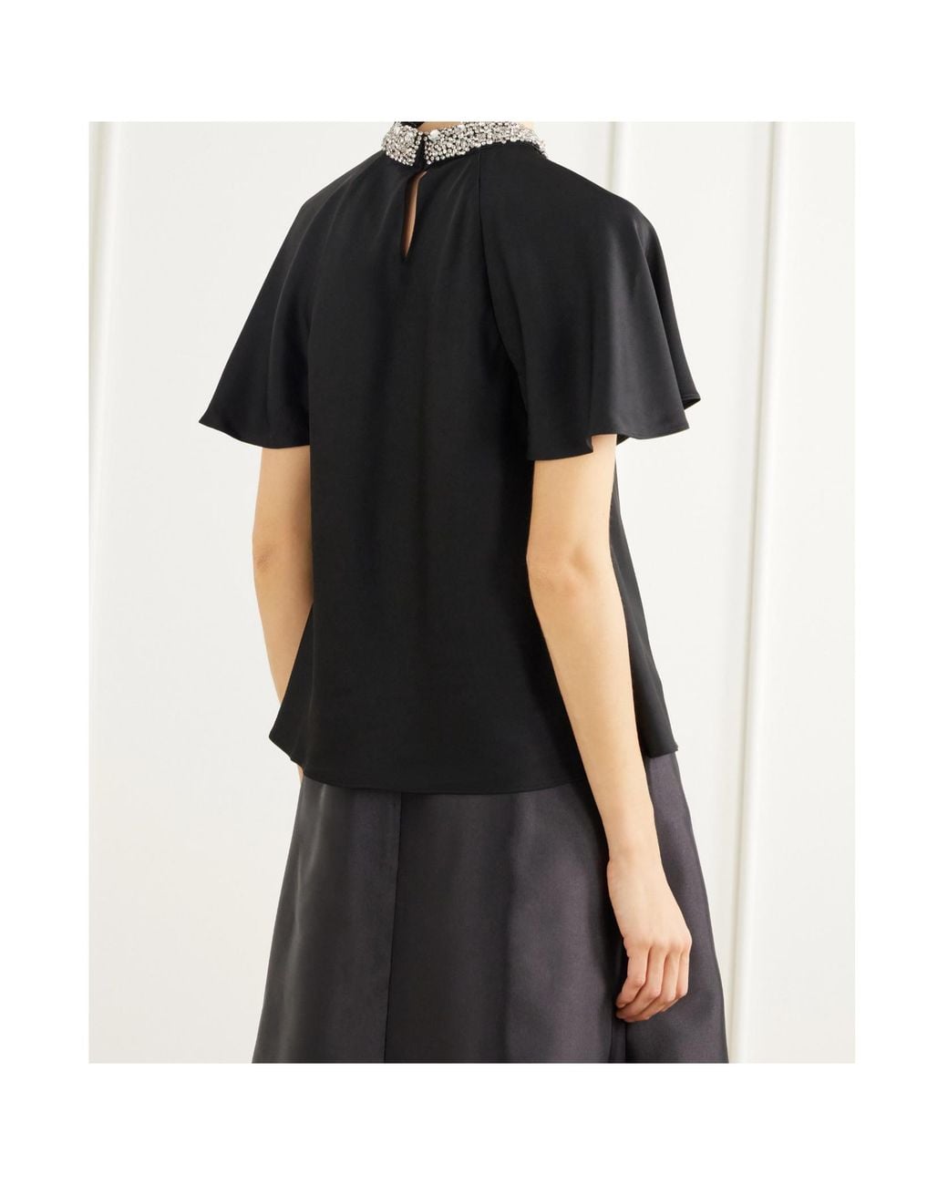 Jonathan Simkhai Black Loreta Crystal-Embellished Top
