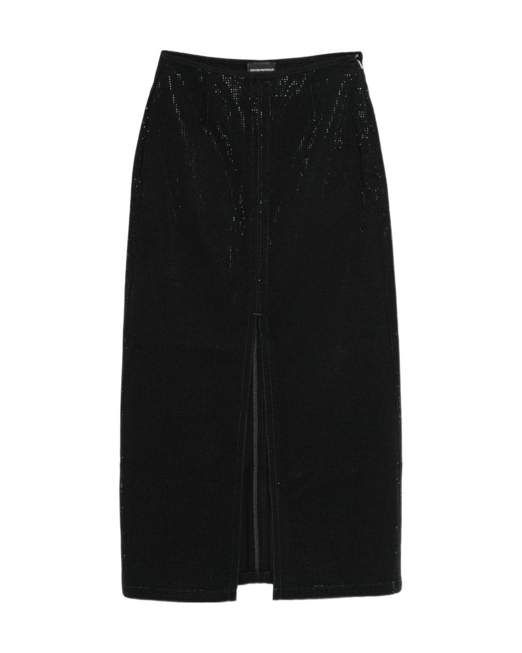 Emporio Armani Black Slit Midi Skirt