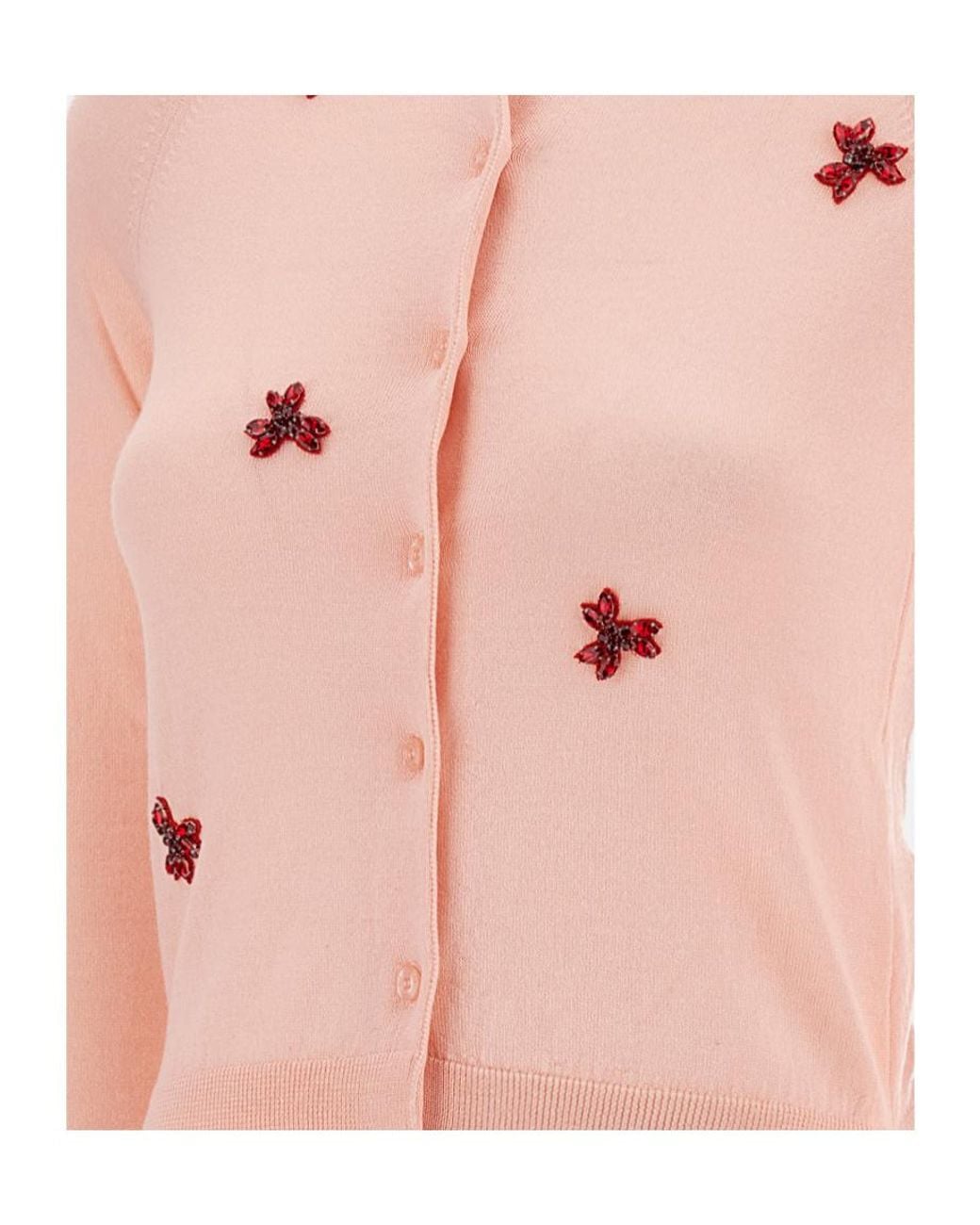 Simone Rocha Pink Embellished Classic Cardigan