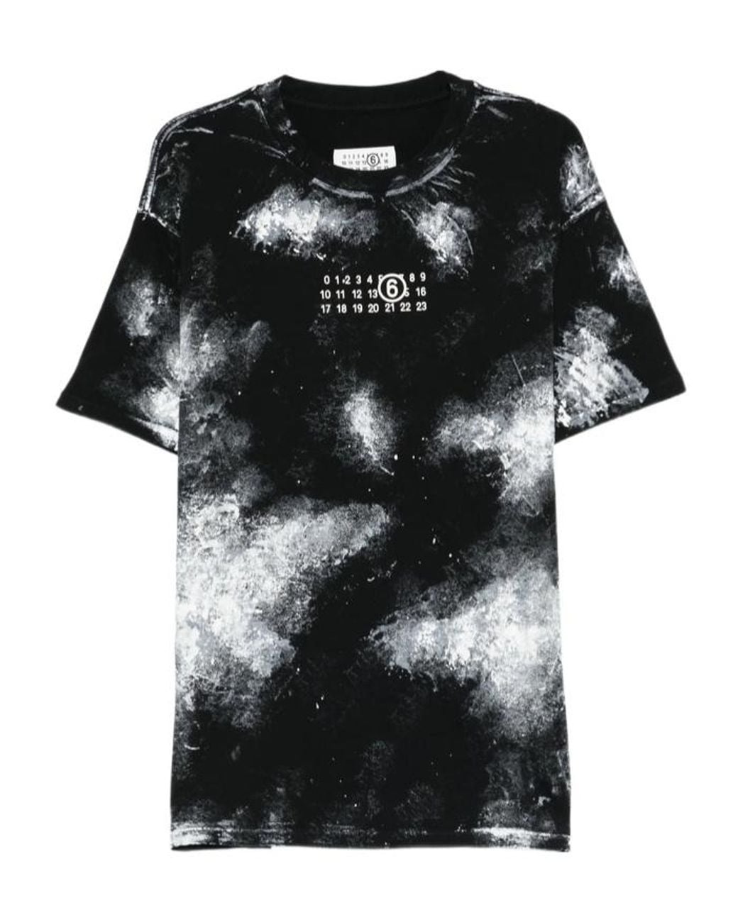 MM6 by Maison Margiela Black Graphic Printed Crewneck T-Shirt for men