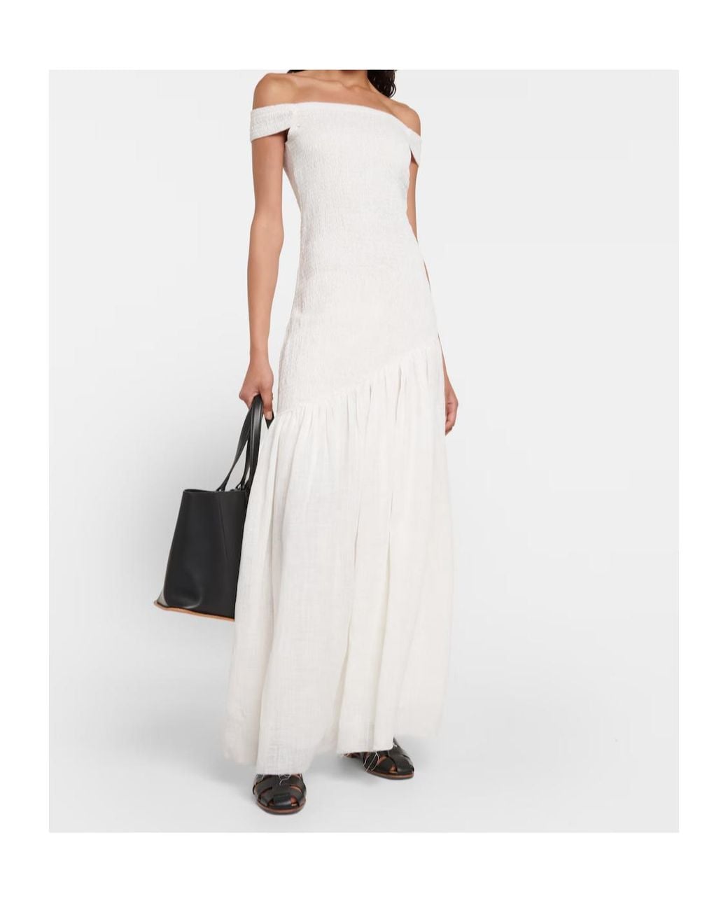 Gabriela Hearst White Veloso Linen And Silk Maxi Dress