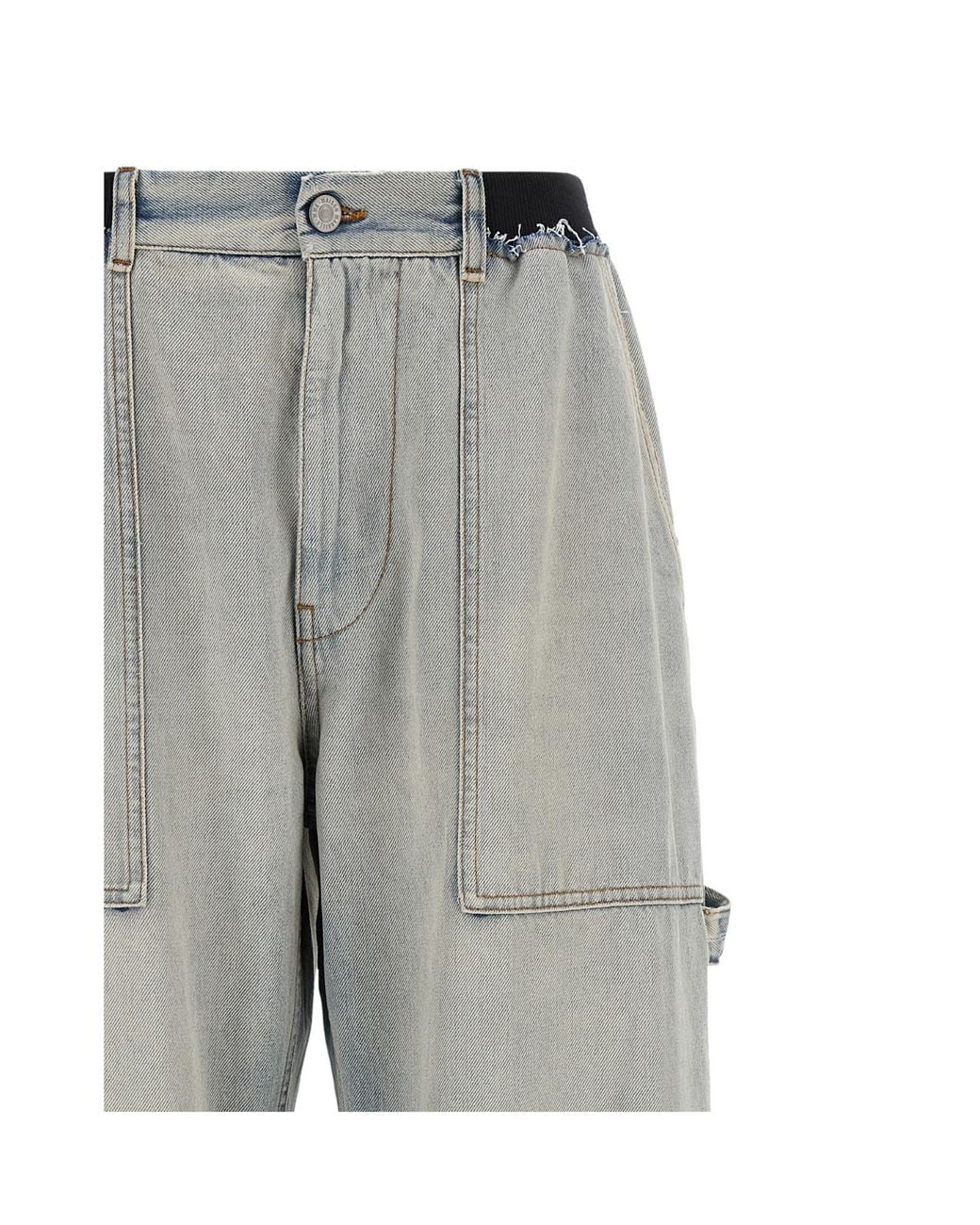 MM6 by Maison Margiela Blue Numeric Signature Wide Jeans