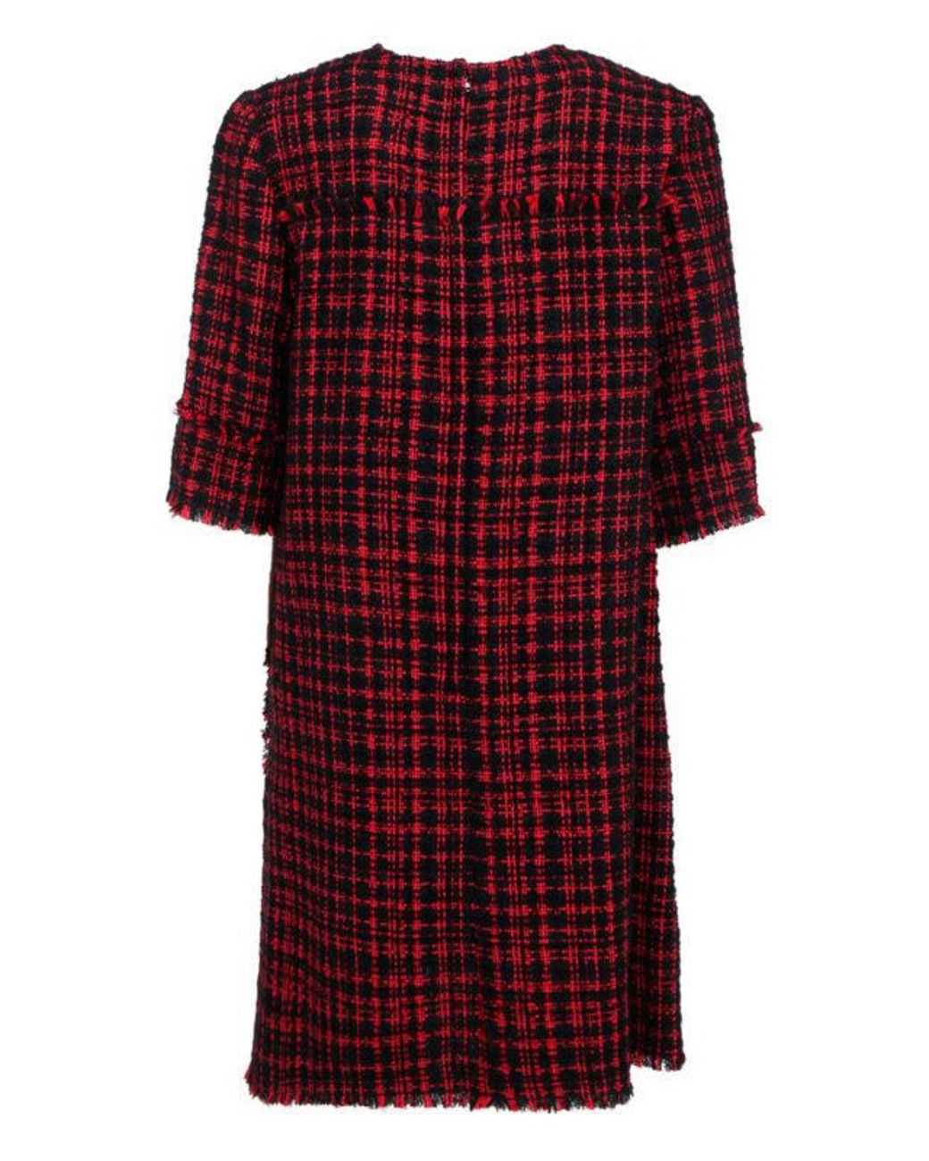 Dolce & Gabbana Red Short Tweed A-Line Dress