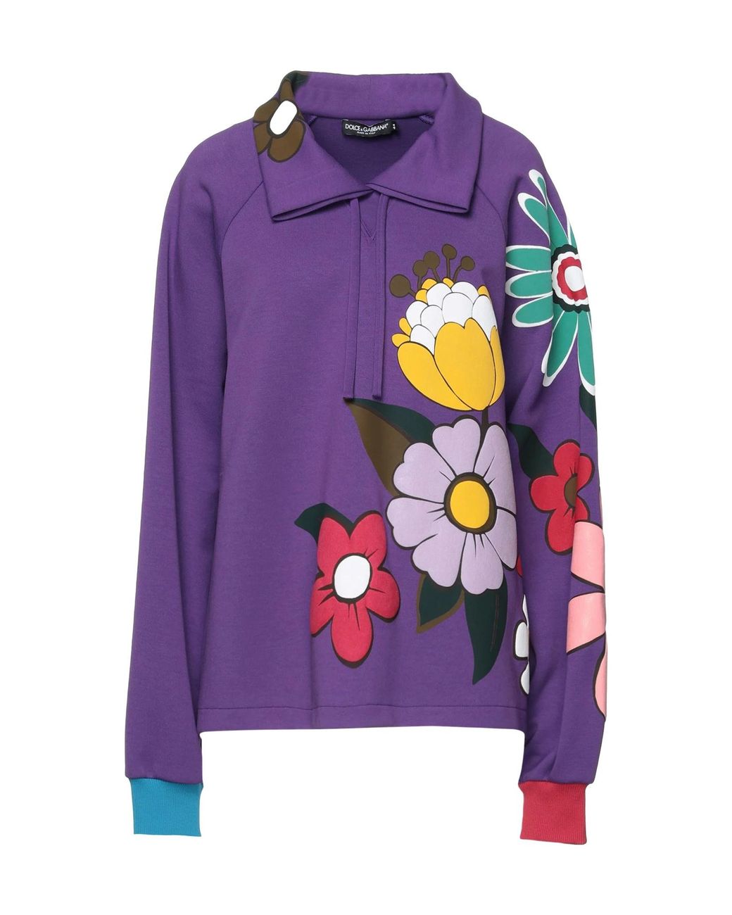 Dolce & Gabbana Purple Printed Long-Sleeve Turtleneck T-Shirt