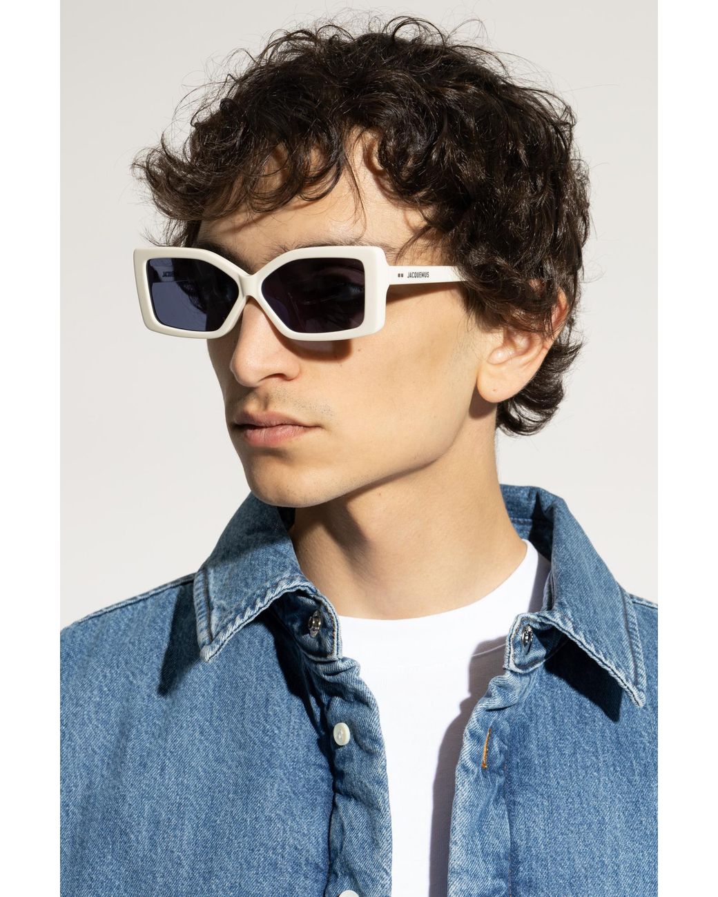Jacquemus Blue Logo Sunglasses for men