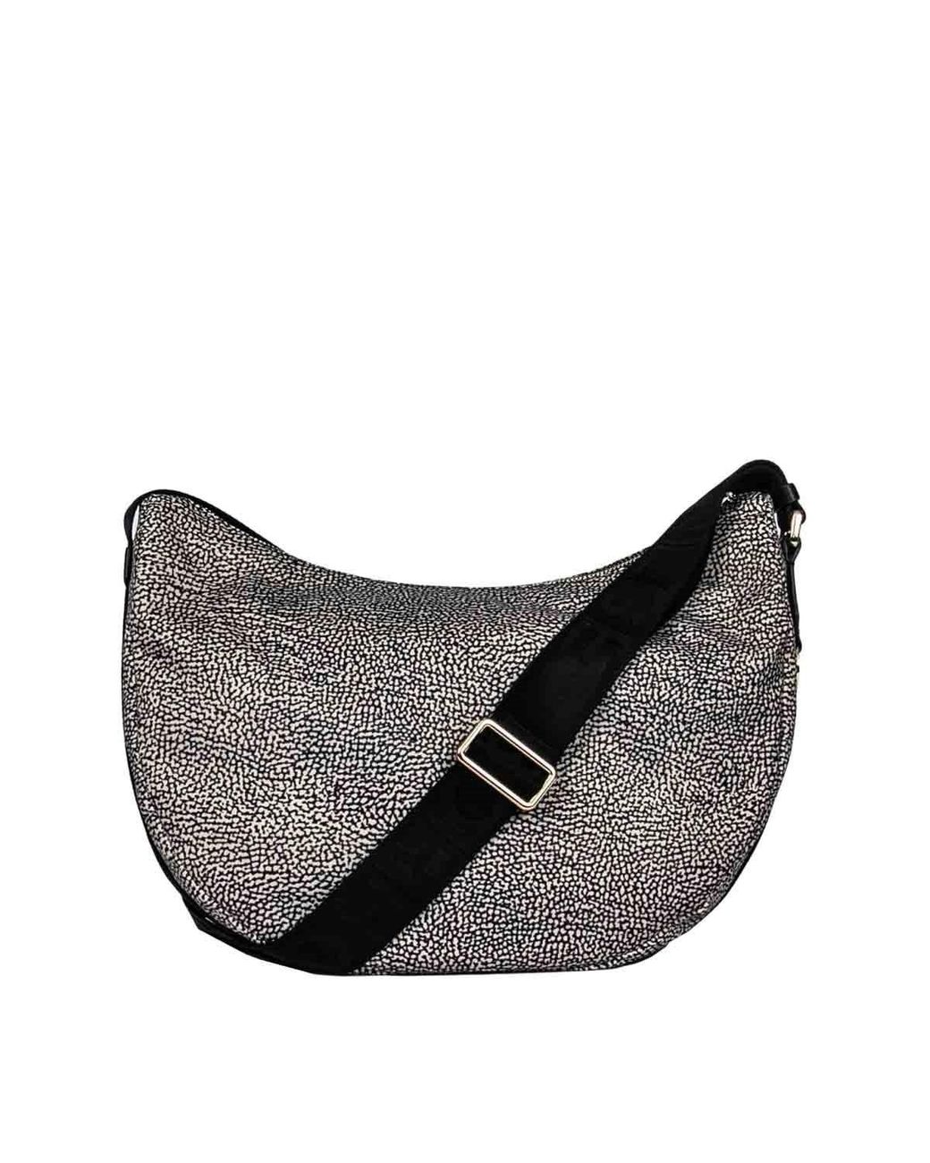 Borbonese Gray Zipped Medium Shoulder Bag