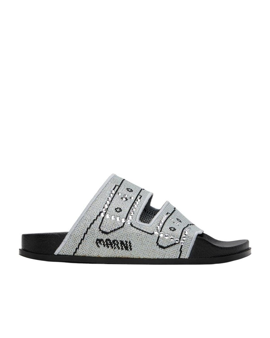 Marni White Jacquard Logo Flip-Flops