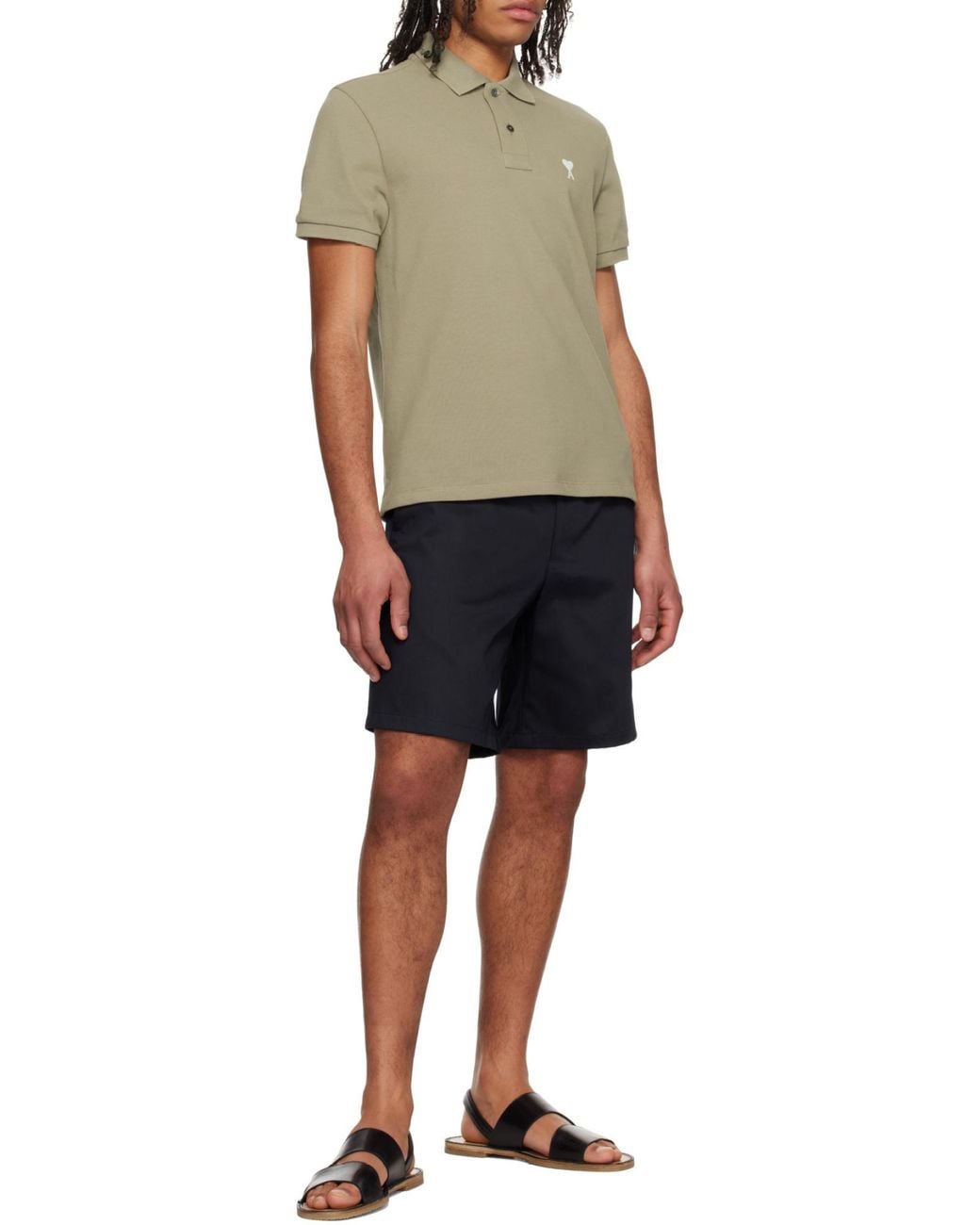 AMI Blue Ami Elasticated-Waist Shorts for men