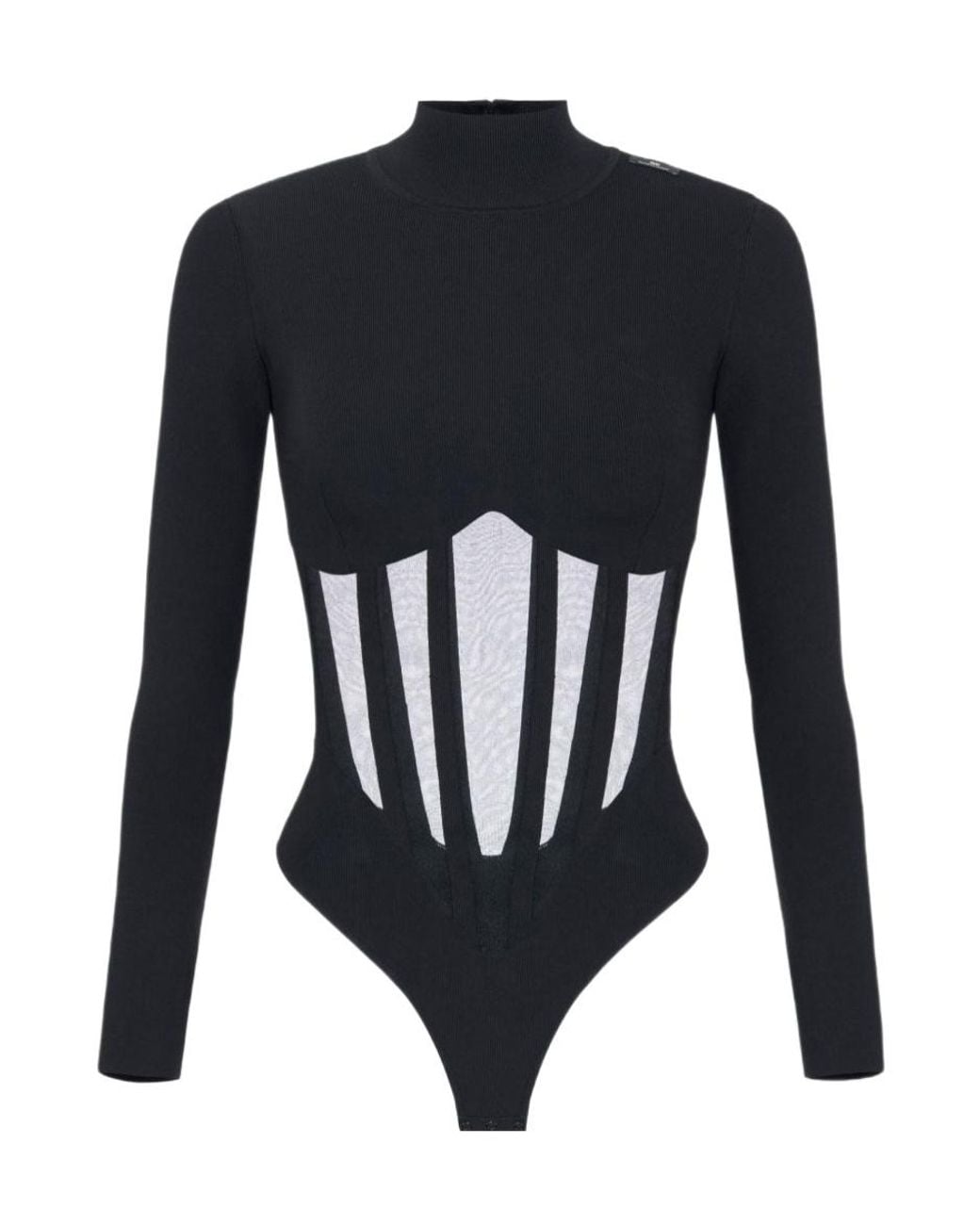 Elisabetta Franchi Blue Knitted Bustier Bodysuit