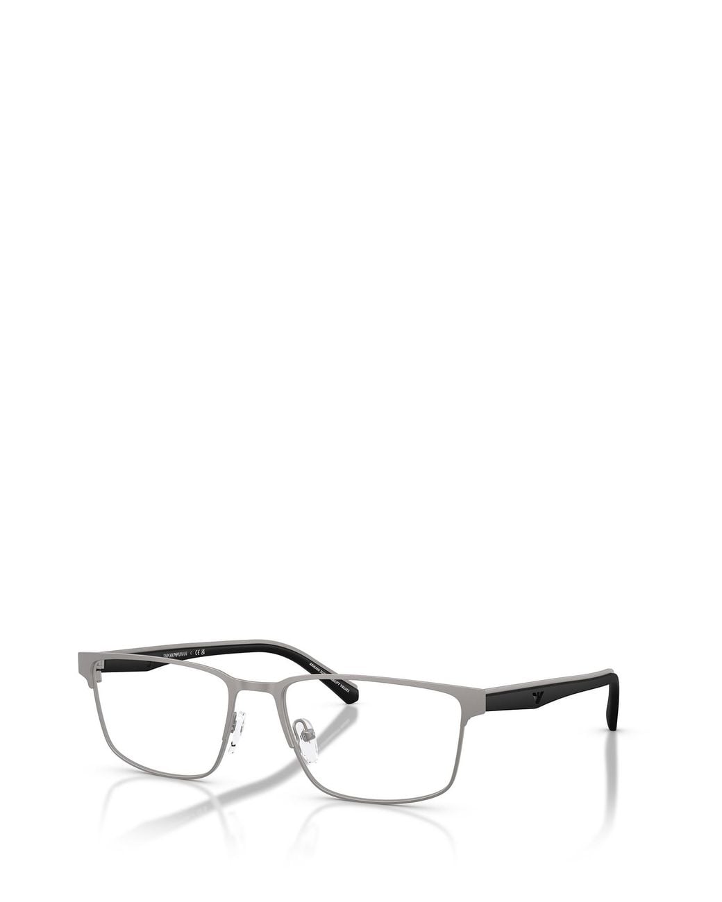Emporio Armani White Rectangular Frame Glasses for men