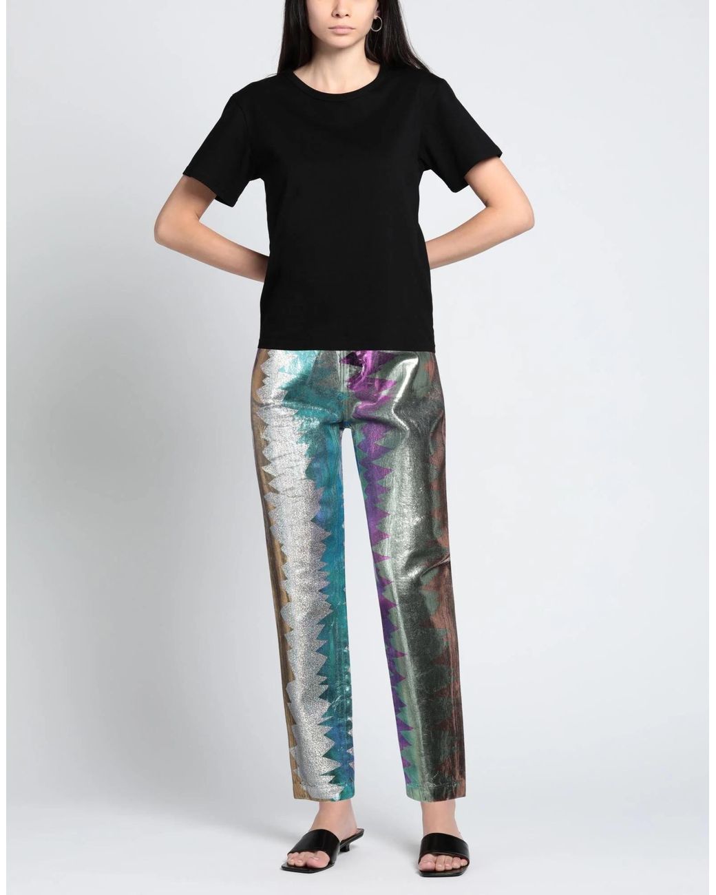 Dolce & Gabbana Blue Colored Metallic Jeans
