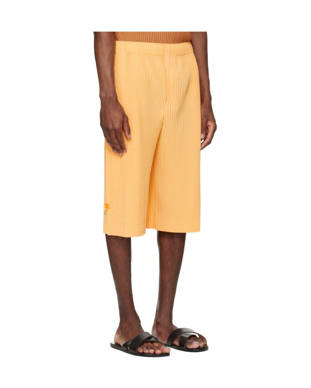 Homme Plissé Issey Miyake Yellow Wear Or Wrap Pleated Shorts for men