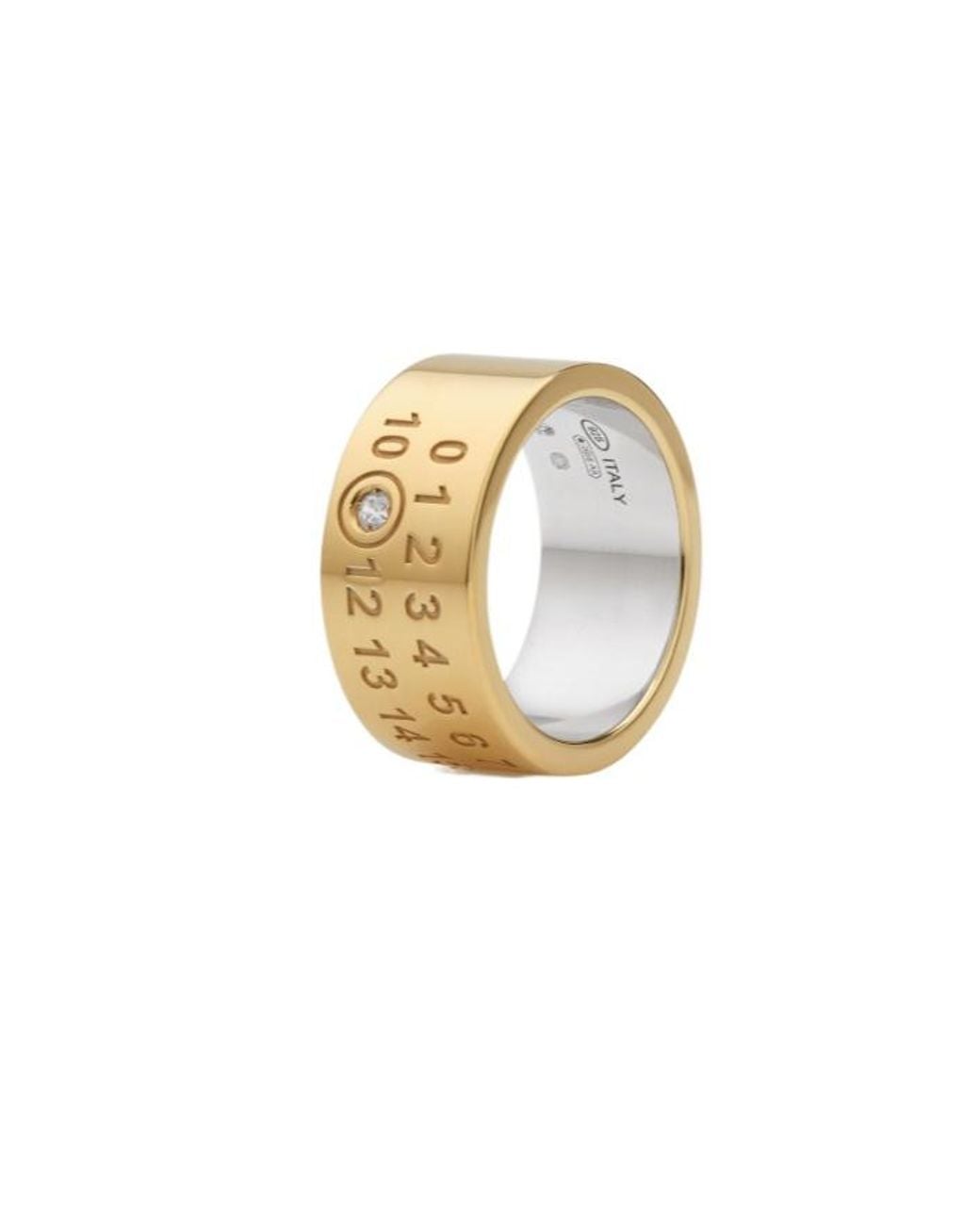 MM6 by Maison Margiela White Maison Margiela Numeric Diamond Ring for men