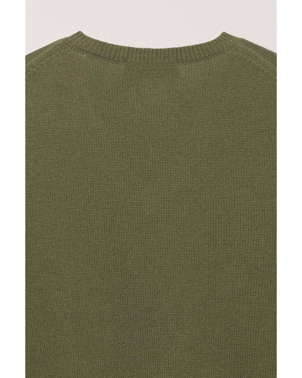DUNST Green V-Neck Sweater for men