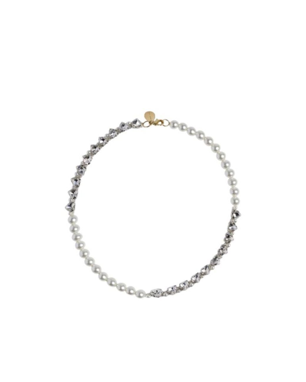 Simone Rocha Metallic Quartet Heart Pearl Necklace