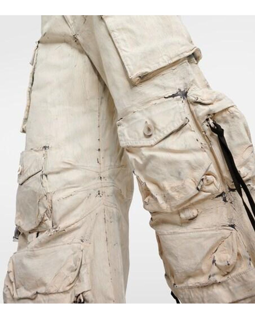 The Attico White Denim Cargo Pants