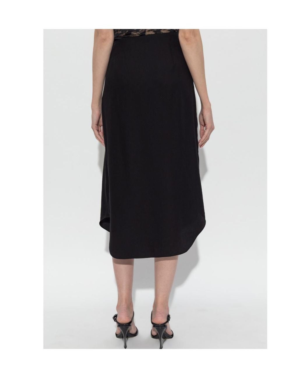 DIESEL Black Logo Plaque Draped Skirt