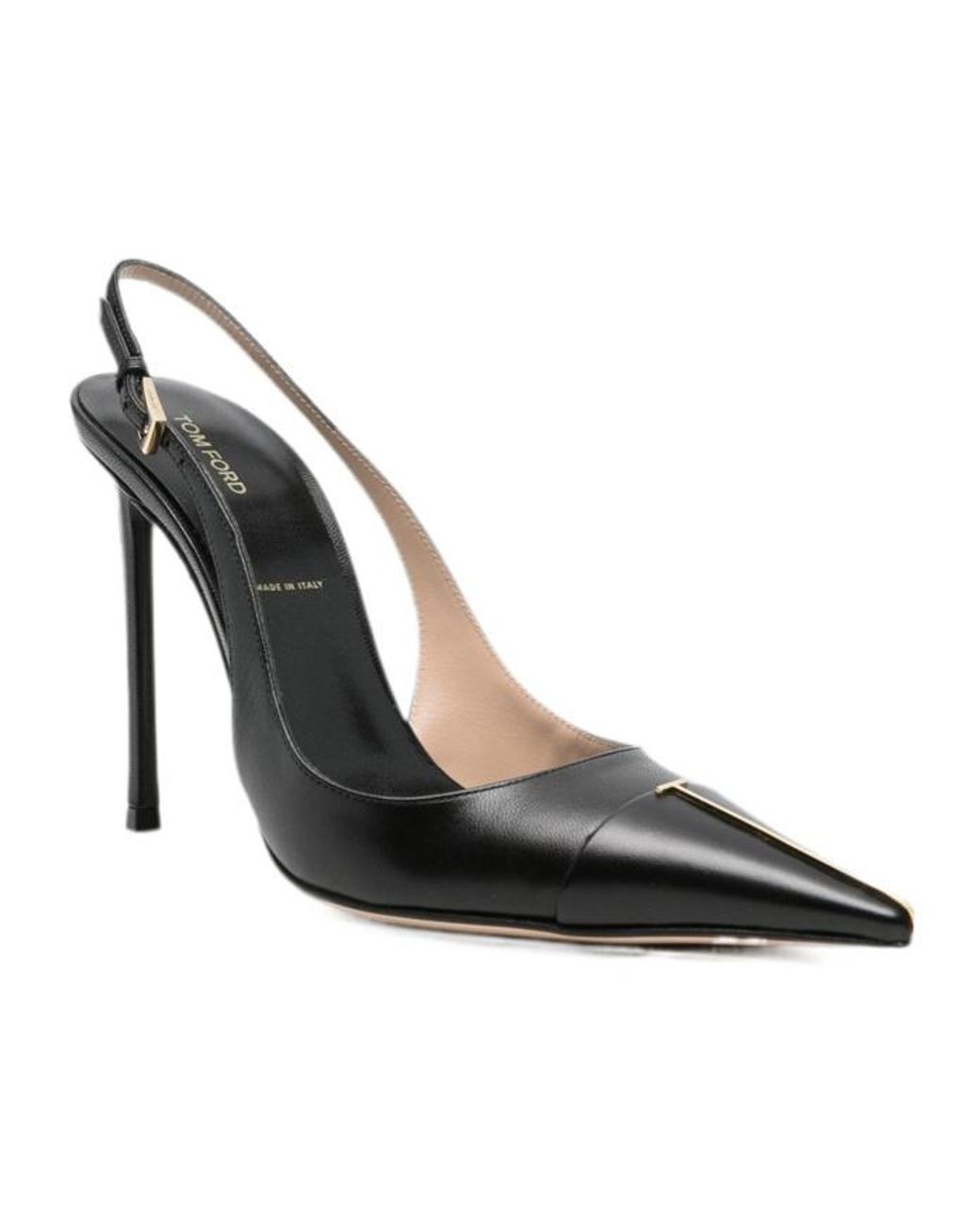 Tom Ford Metallic Slingback Pointed Heeled Pumps