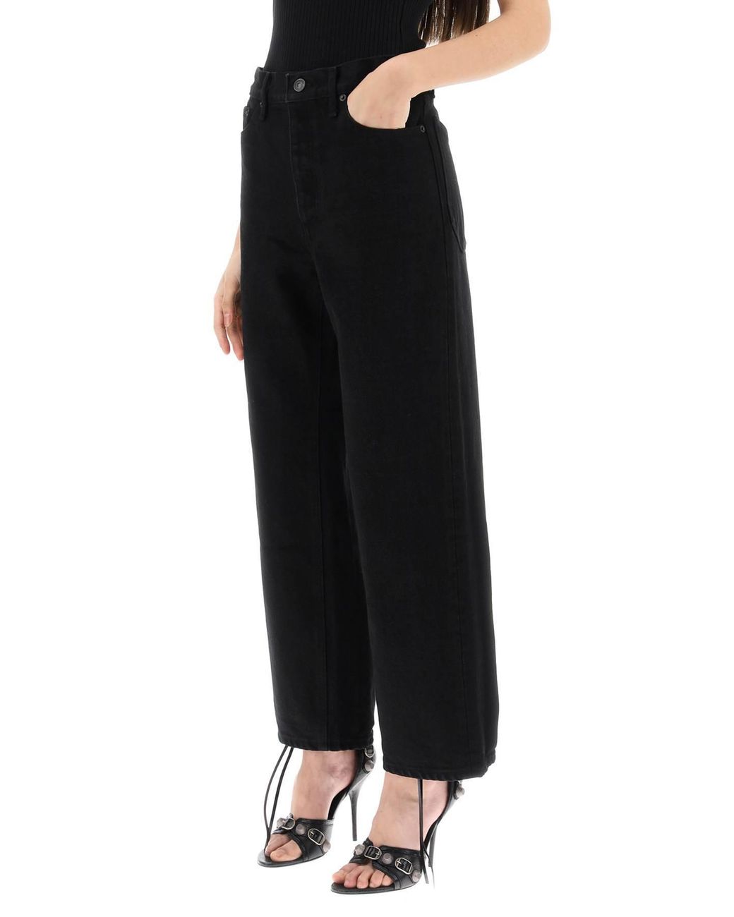 Balenciaga Black Cropped-Leg Jeans