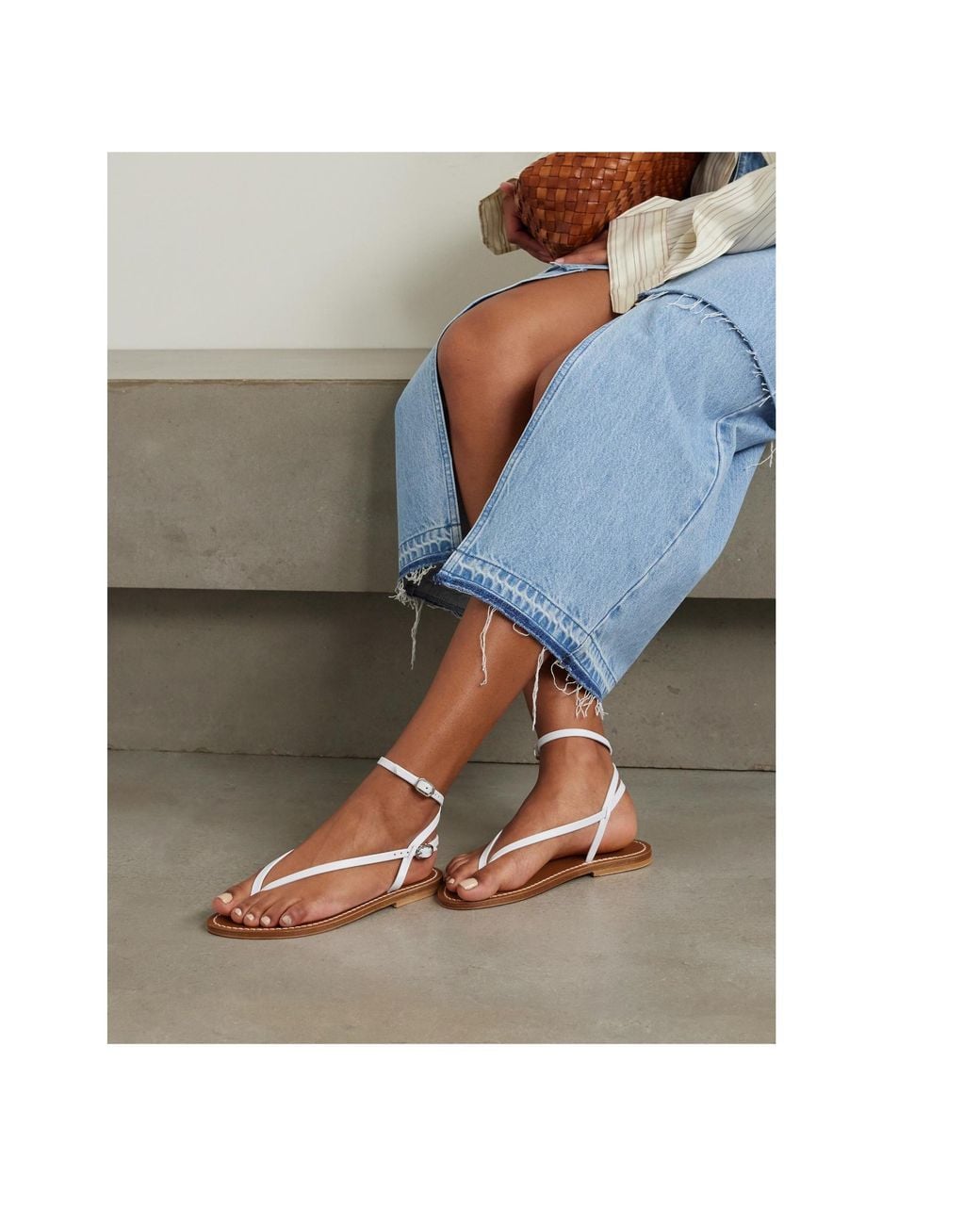 K. Jacques White Abako Leather Sandals