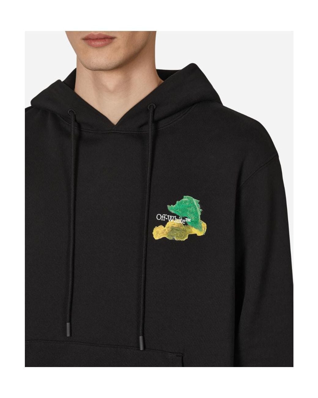 Off-White c/o Virgil Abloh Black Brush Arrow Cotton Hoodie for men