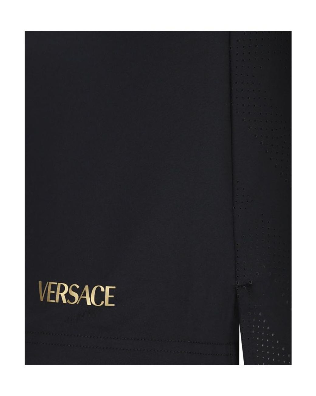 Versace Black La Greca-Print Short-Sleeve T-Shirt for men