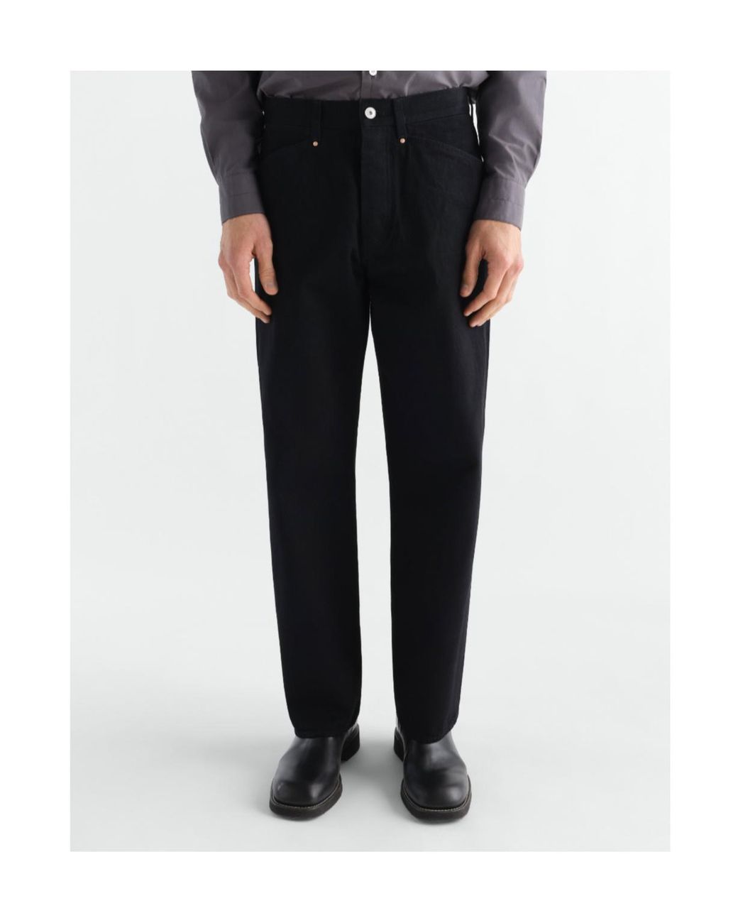 Lemaire Black Straight Leg 5 Pockets Selvedge Denim Jeans for men