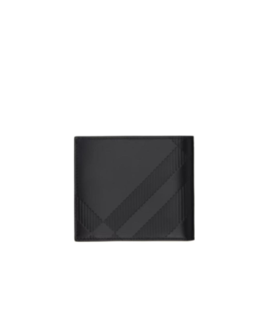 Burberry Black Check Embossed Bi-Fold Wallet for men