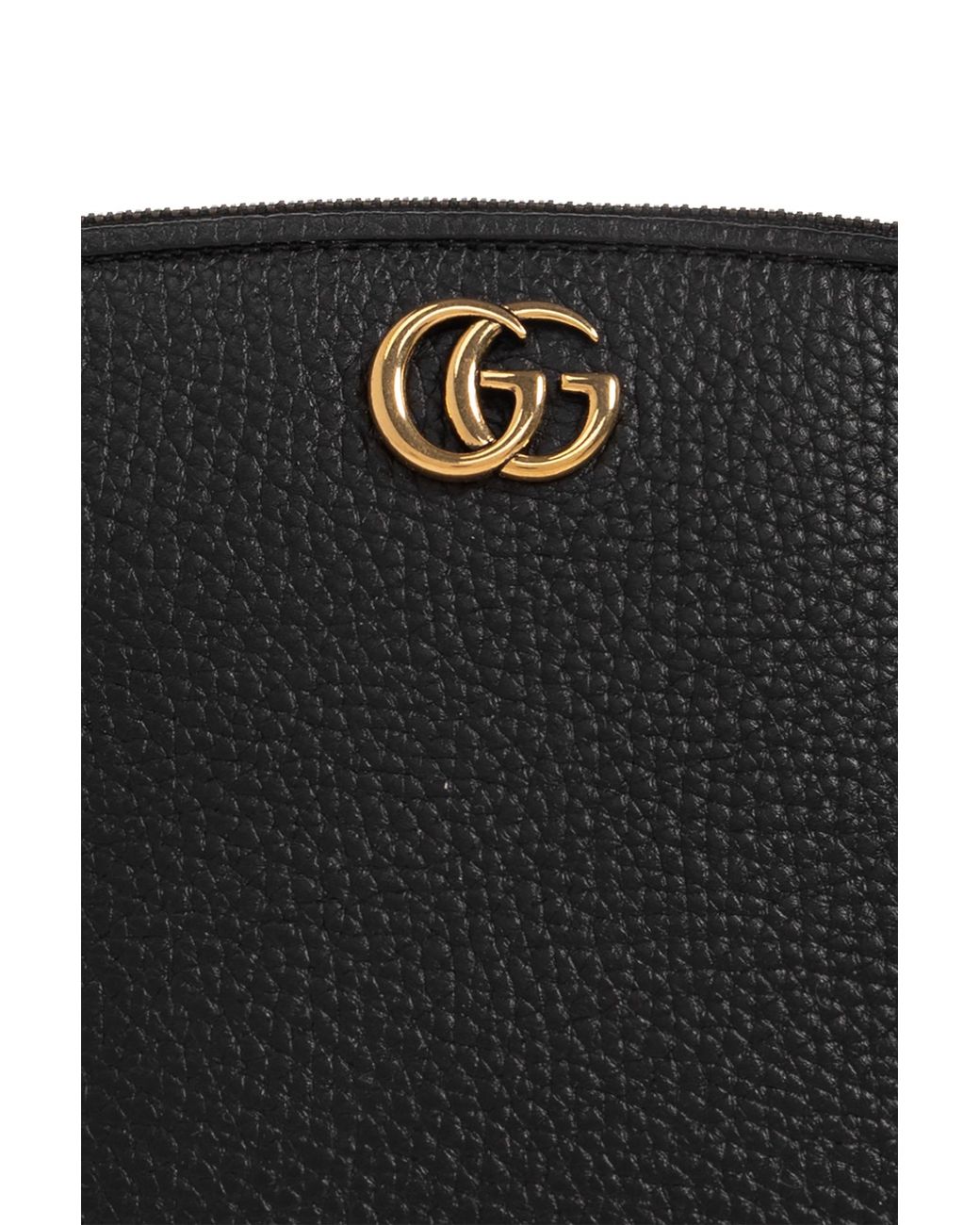 Gucci Black Logo Plaque Makeup Bag