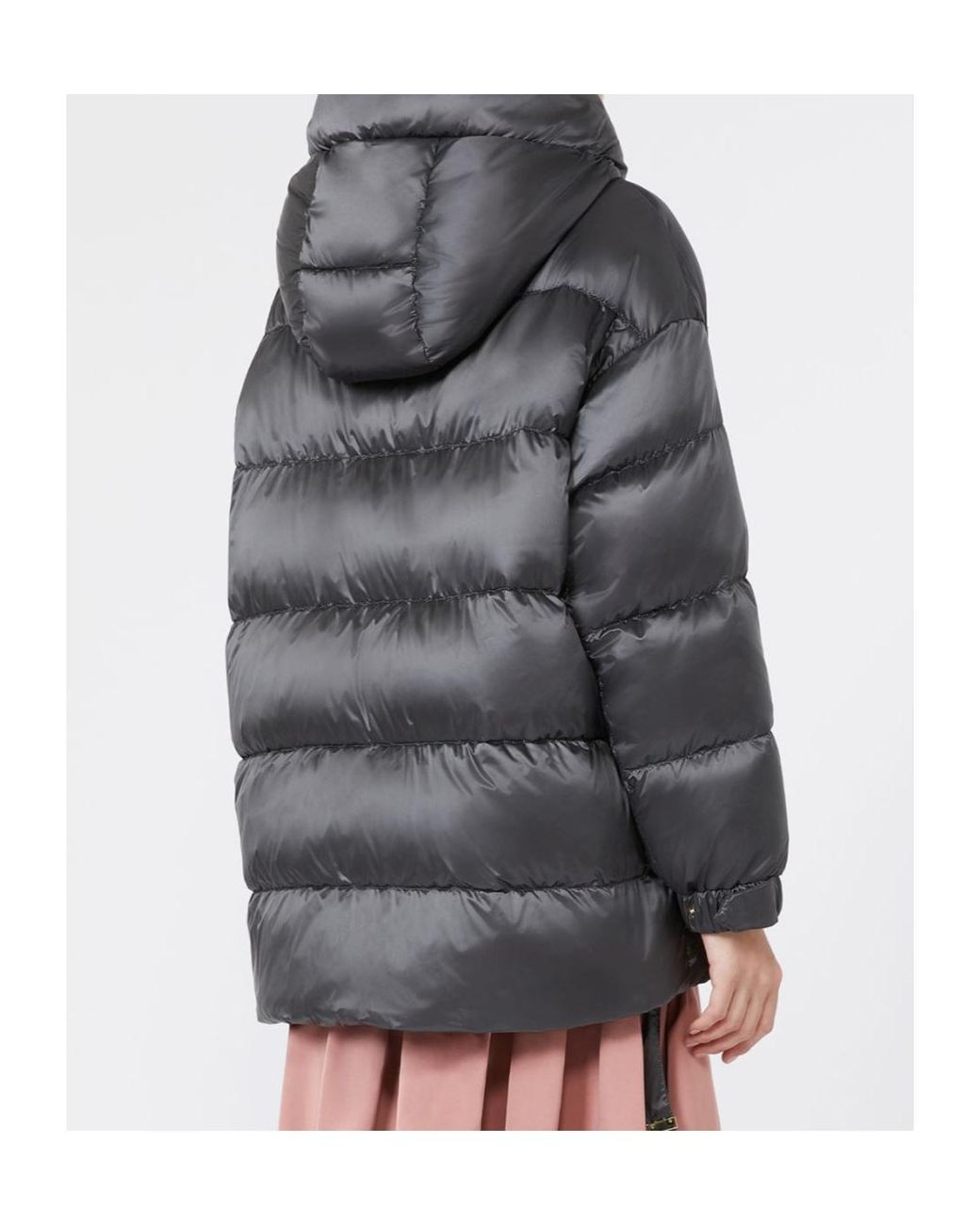 Max Mara Gray Long-Sleeved Cotton-Padded Jacket