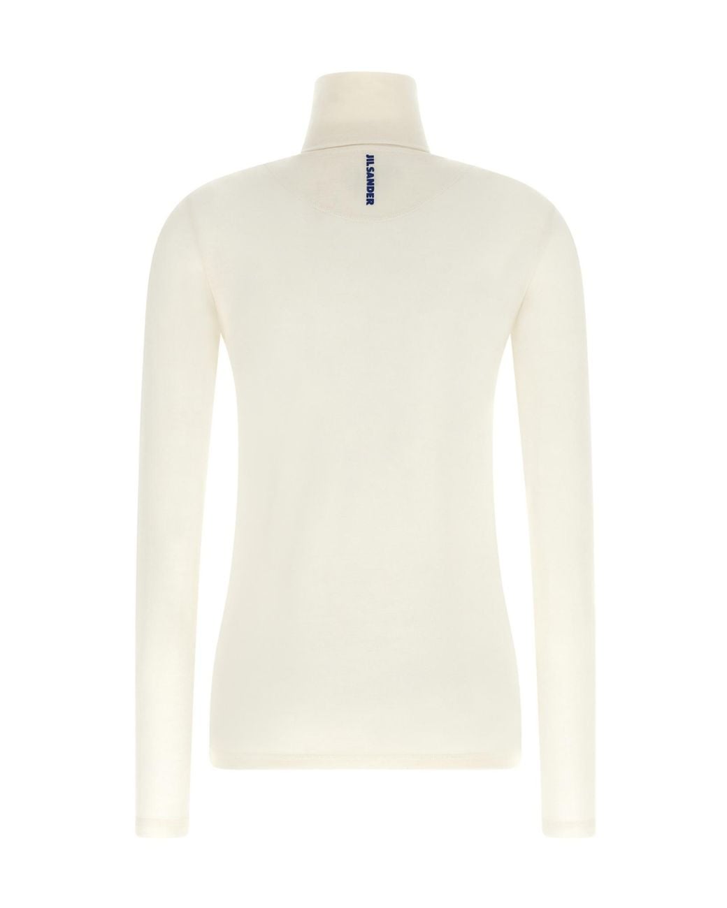 Jil Sander White Slim Half Zip Sweater